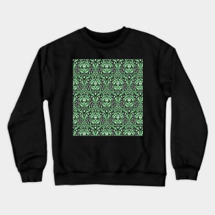 William Morris Golden Bough Grren and White on Black Crewneck Sweatshirt